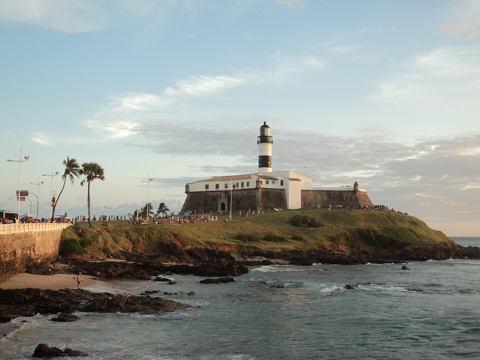 Farol da Barra lighthouse and its coastal fort in Salvador.